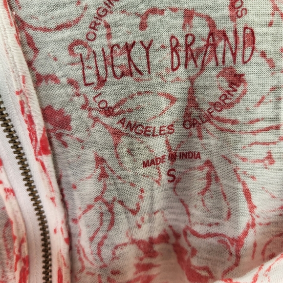 Lucky Brand Short Sleeve Zipper Back Top size Small - Picture 4 of 8